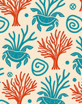 Oceanic Turtle Coral Swirl Rug