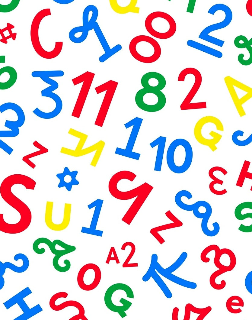 Playful Alphabet Numbers Collage Rug