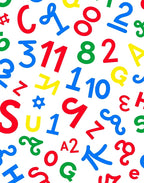 Playful Alphabet Numbers Collage Rug