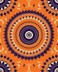 Vibrant Orange Mandala Starburst Rug