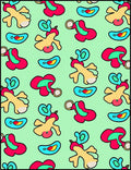 Light Green Whimsical Cartoon Characters Rug
