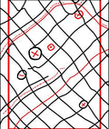 Black and Red Marked Grid Rug