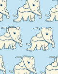 Light Blue Playful Elephant Companions Rug