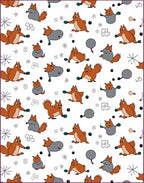 Whimsical Squirrels And Snowflakes Rug