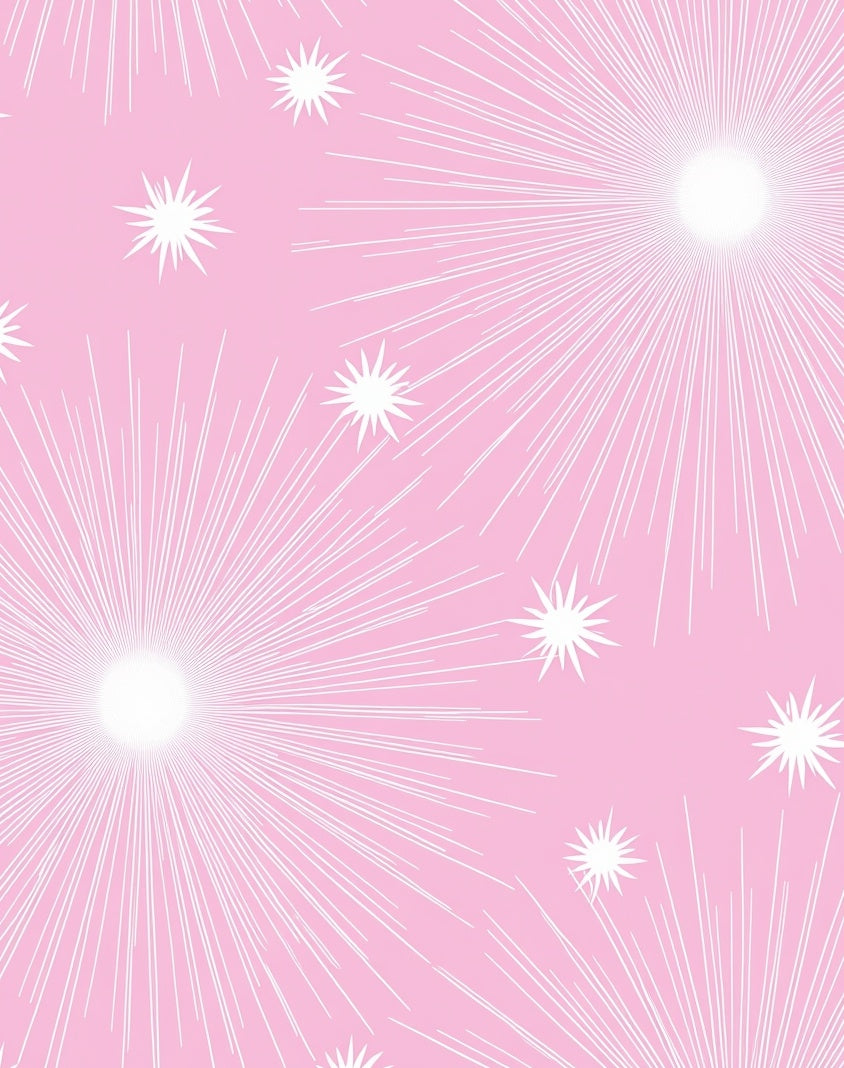 Pink Sparkle Burst Sunburst Rug