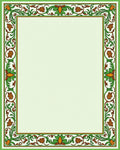 Verdant green floral border accent Rug