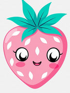 Cute Pink Strawberry Face Art Rug