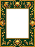 Regal Emerald Lion Laurel Border Rug
