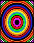 Vibrant Concentric Circles Rainbow Rug