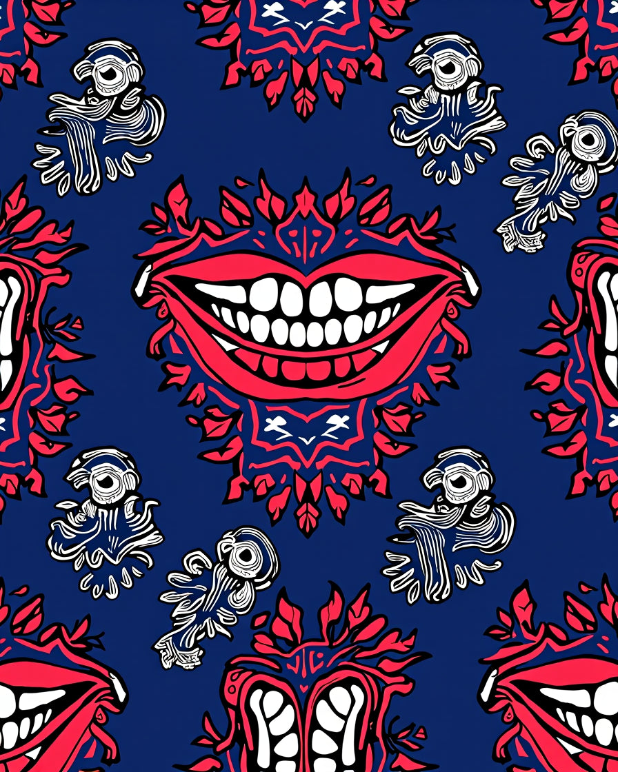 Bold Red Smiling Lips Creature Rug