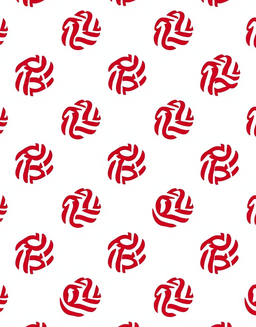 Crimson Abstract Swirl Repeat Rug