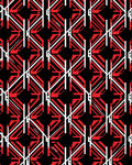 Bold Red White Geometric Abstraction Rug