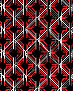 Bold Red White Geometric Abstraction Rug