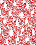 Bold Red Abstract Rose Swirl Rug