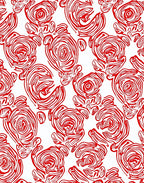Bold Red Abstract Rose Swirl Rug