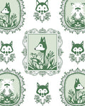 Whimsical Fox Floral Oval Frame Rug