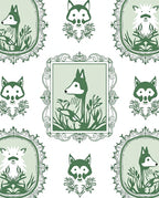 Whimsical Fox Floral Oval Frame Rug