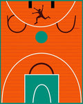 Orange Court Silhouette Runner Rug