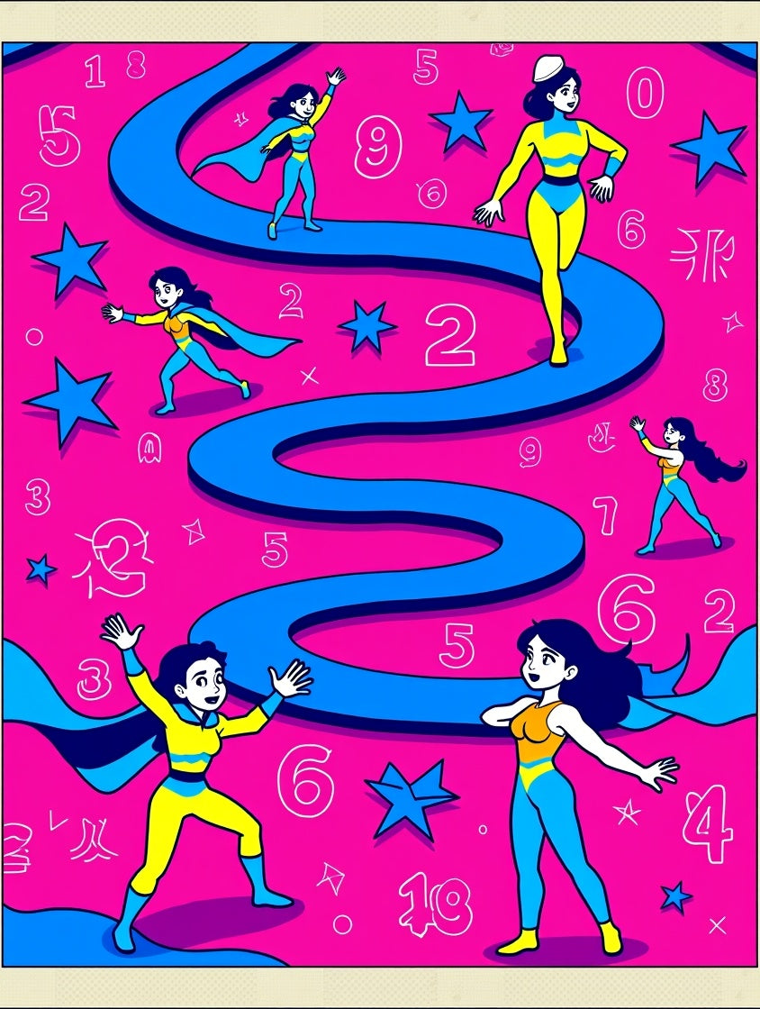 Vibrant Pink Comic Heroine Journey Rug