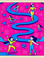Vibrant Pink Comic Heroine Journey Rug
