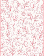 Coral Vines and Flowers Rug