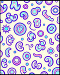 Groovy Amorphous Shapes Violet Aqua Pink Rug