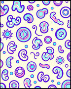 Groovy Amorphous Shapes Violet Aqua Pink Rug
