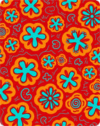 Vibrant Red Orange Floral Medley Rug