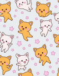 Kawaii Orange Pinks Cats Stars Rug
