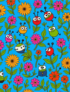 Whimsical Ladybug Flower Garden Rug