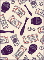 Vintage Baseball Tickets and Gloves Rug