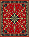 Ornate Scarlet Starburst Bloom Rug