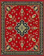 Ornate Scarlet Starburst Bloom Rug