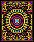 Vibrant Psychedelic Floral Mandala Rug