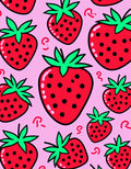 Whimsical Strawberry Patch Pink Rug