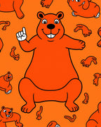 Whimsical Orange Bear Amusements Rug