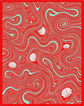 Crimson Swirl Shell Ocean Rug