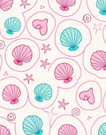 Pink Teal Seashell Bubble Cluster Rug