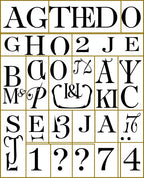 Black White Alphabet Monogram Vintage Rug