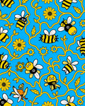 Whimsical Yellow Bee Vine Garden Rug