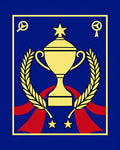 Golden Trophy Laurel Red Stars Rug