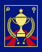 Golden Trophy Laurel Red Stars Rug