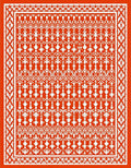 Vibrant Orange Geometric Tribal Runner Rug