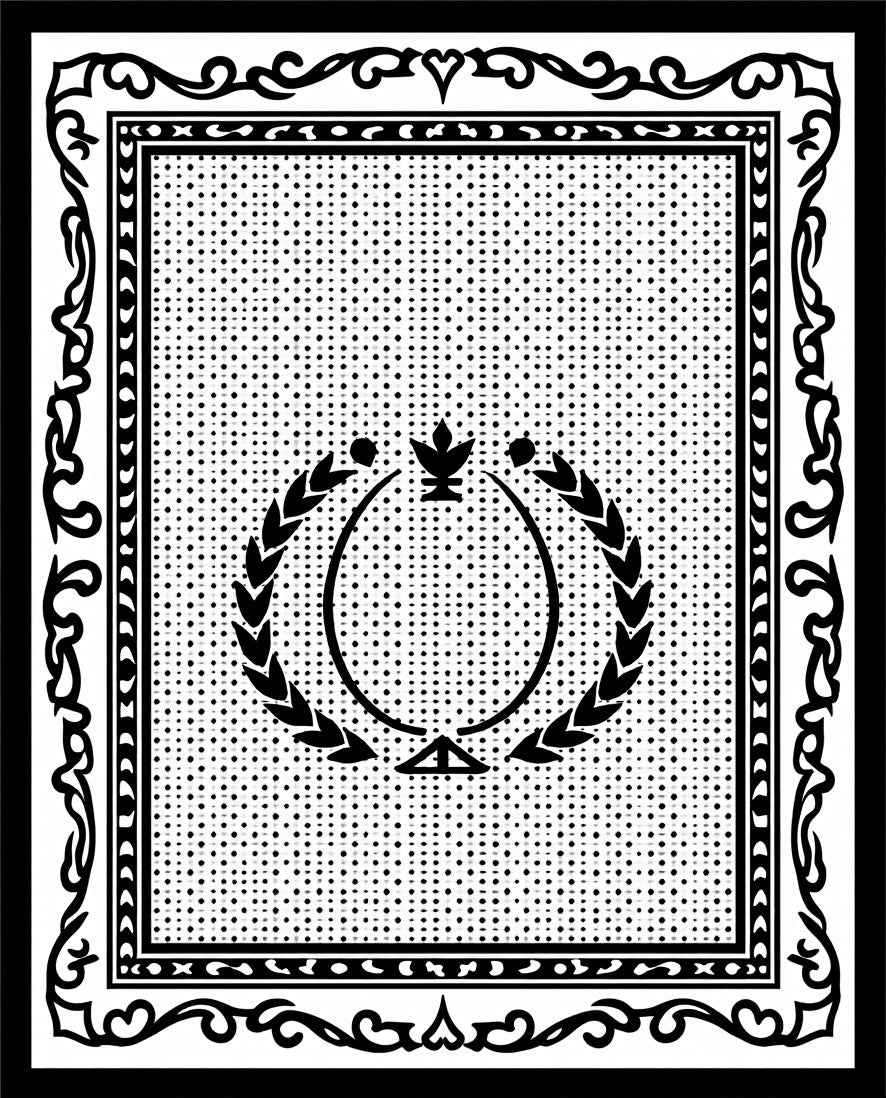 Classic Black White Laurel Wreath Oval Rug