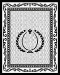 Classic Black White Laurel Wreath Oval Rug