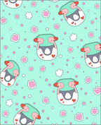 Cute Teal Flamingo Paw Print Rug