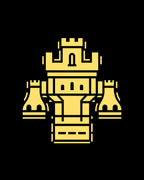 Golden Fortress Castle Icon Rug