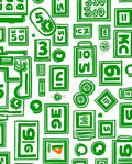 Bold Green Graphic Number Collage Rug