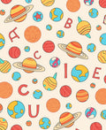 Space Planets Alphabet Whimsy Rug