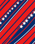Bold Red Blue White Diagonal Stars Rug
